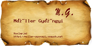 Müller Gyöngyi névjegykártya